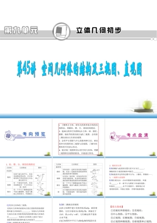 高考数学第一轮总复习 第45讲 空间几何体的结构及三视图、直观图课件 文 (湖南专版)  课件
