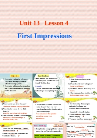 高中英语Unit 13 Lesson 4 First Impression课件3 北师大版 必修5 课件