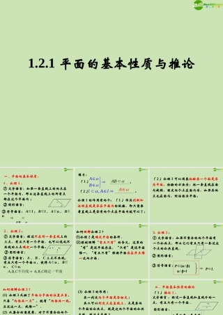高中数学 121 平面基本性质与推论 课件 新人教B版必修2 课件