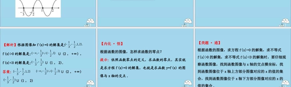 高中数学 第三章 函数 321 函数的零点、二次函数的零点及其与对应方程、不等式解集之间的关系课件 新人教B版必修1 课件