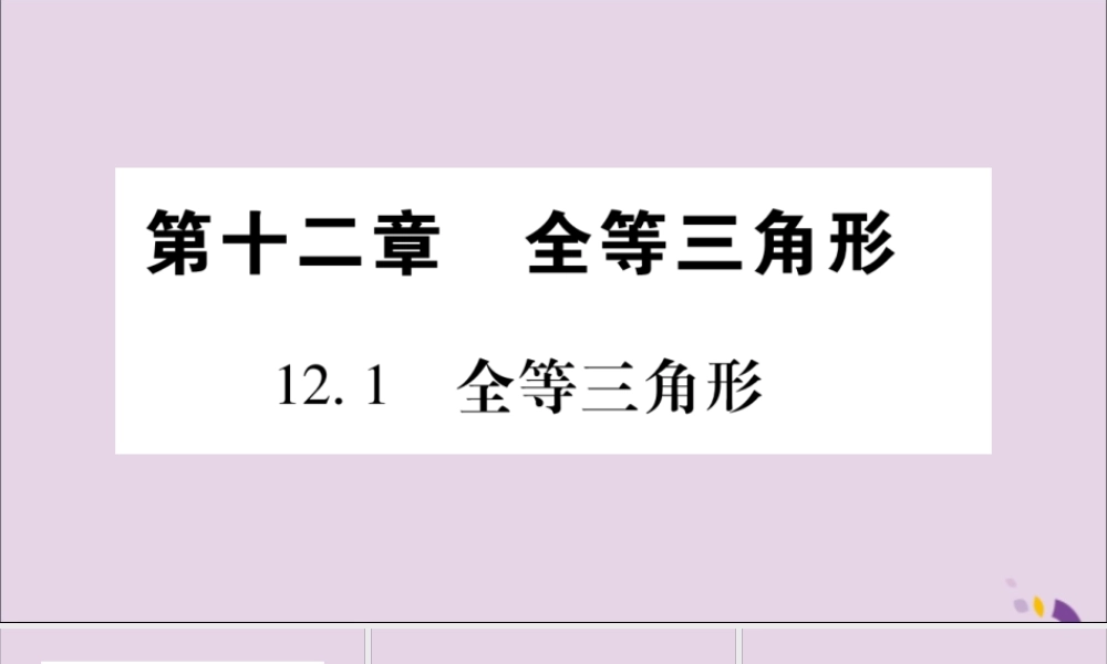 秋八年级数学上册 第十二章 全等三角形 12.1 全等三角形习题课件 (新版)新人教版 课件