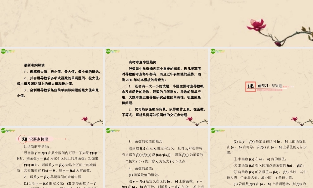 高考数学总复习 14.2导数的应用精品课件 文 新人教B版 课件