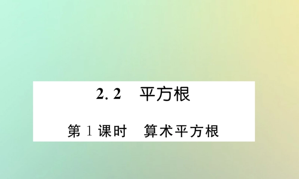 秋八年级数学上册 第2章 实数 2.2 平方根 第1课时 算术平方根作业课件 (新版)北师大版 课件