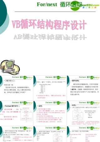 高中信息技术 vb循环结构课件 沪教版选修1 课件