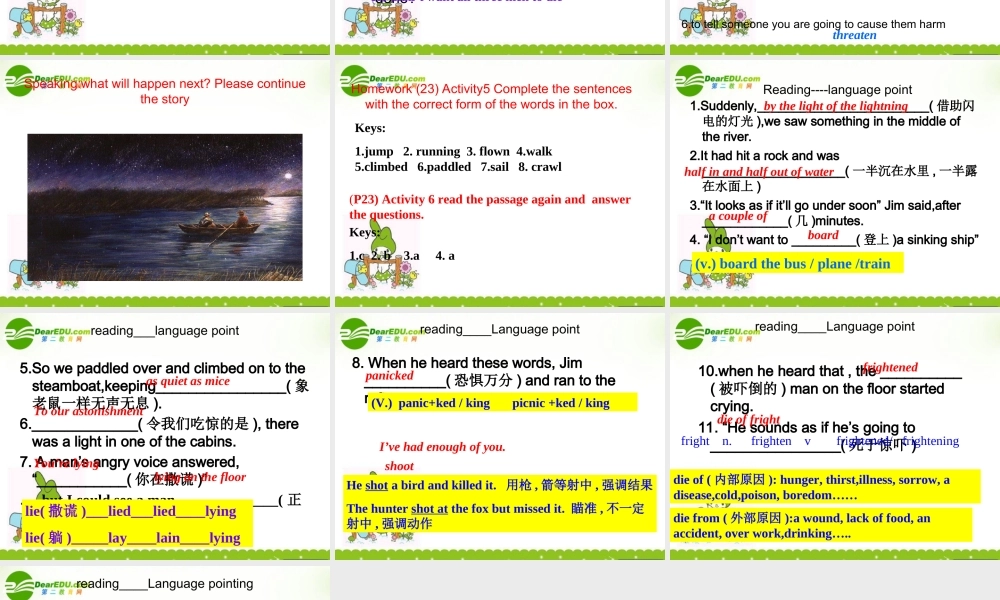 高中英语 Module 3 reading and vocabulary课件外研版必修5) 课件