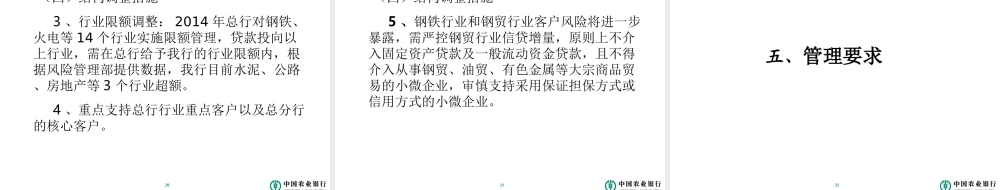 银行信贷管理部信贷政策指引