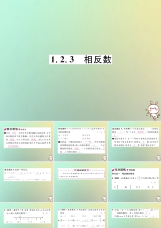 秋七年级数学上册 第一章 有理数 1.2 有理数 1.2.3 相反数习题课件 (新版)新人教版 课件
