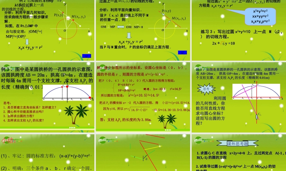 高中数学(圆的标准方程)课件3 新人教B版必修2 课件