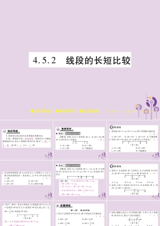 秋七年级数学上册 第4章 图形的初步认识 4.5 最基本的图形—点和线 4.5.2 线段的长短比较课件 (新版)华东师大版 课件
