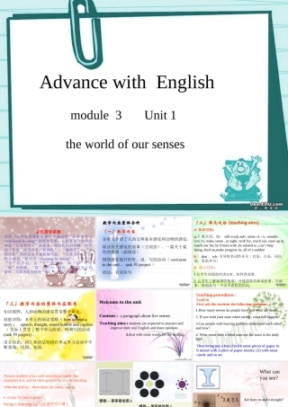 高中英语Module3 Unit1 The world of our senses 说课课件