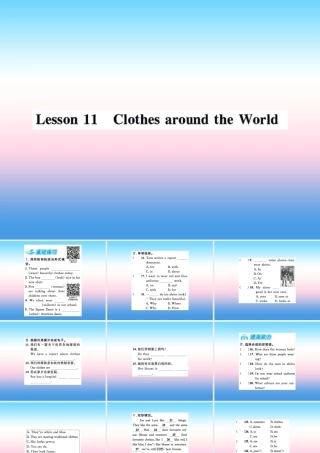 秋七年级英语上册 Unit 2 Colours and Clothes Lesson 11 Clothes around the World课件 (新版)冀教版 课件