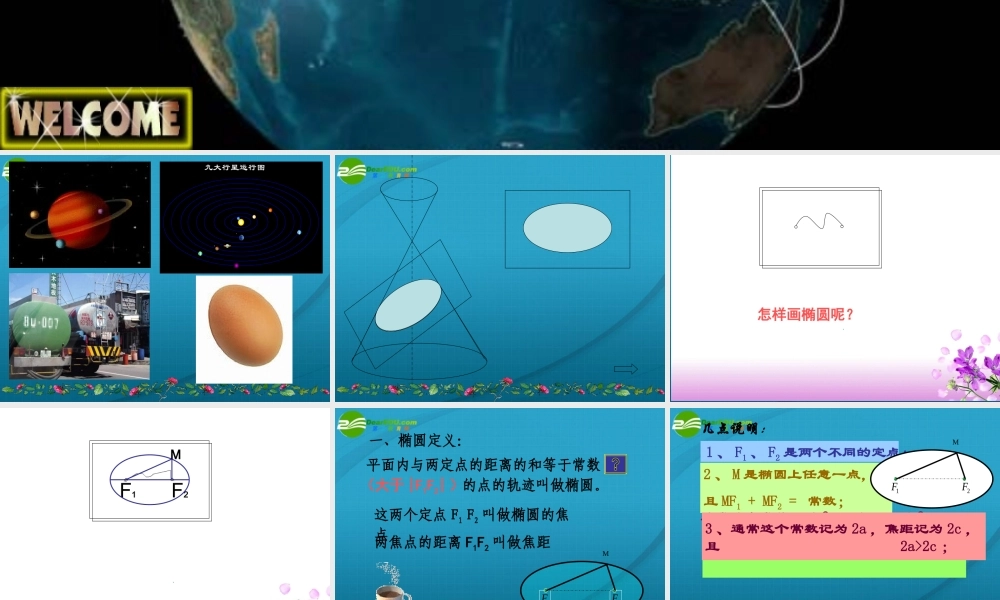 高中数学 椭圆的标准方程课件 苏教版选修2-1 课件