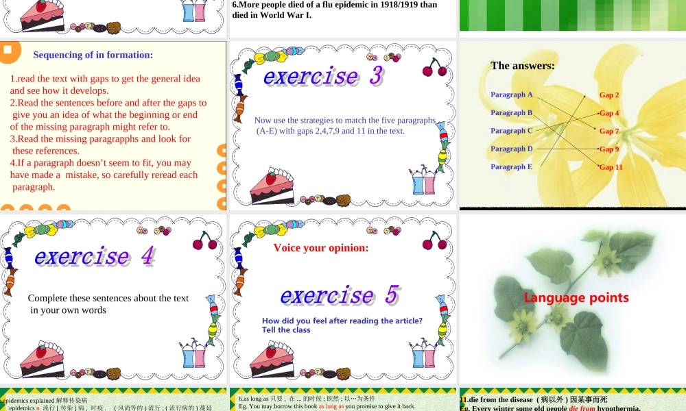 高中英语Unit 21 Lesson 3 Epidemics Explained 2课件北师大版选修7 课件