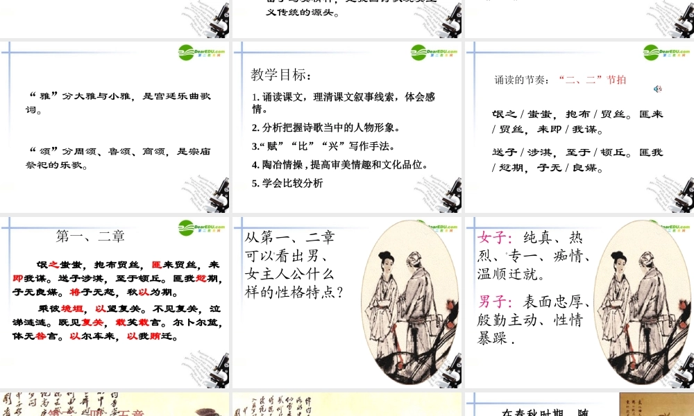 高中语文(诗经两首-氓)课件 新人教版必修2 课件