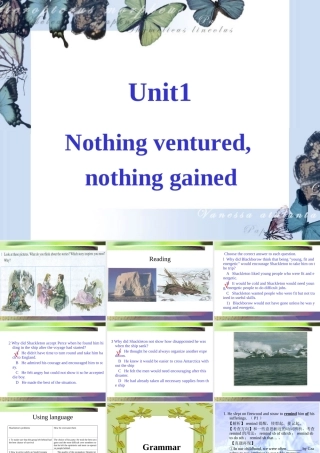 高中英语Unit1 Nothing ventured,nothing gained 课件人教版选修10 课件