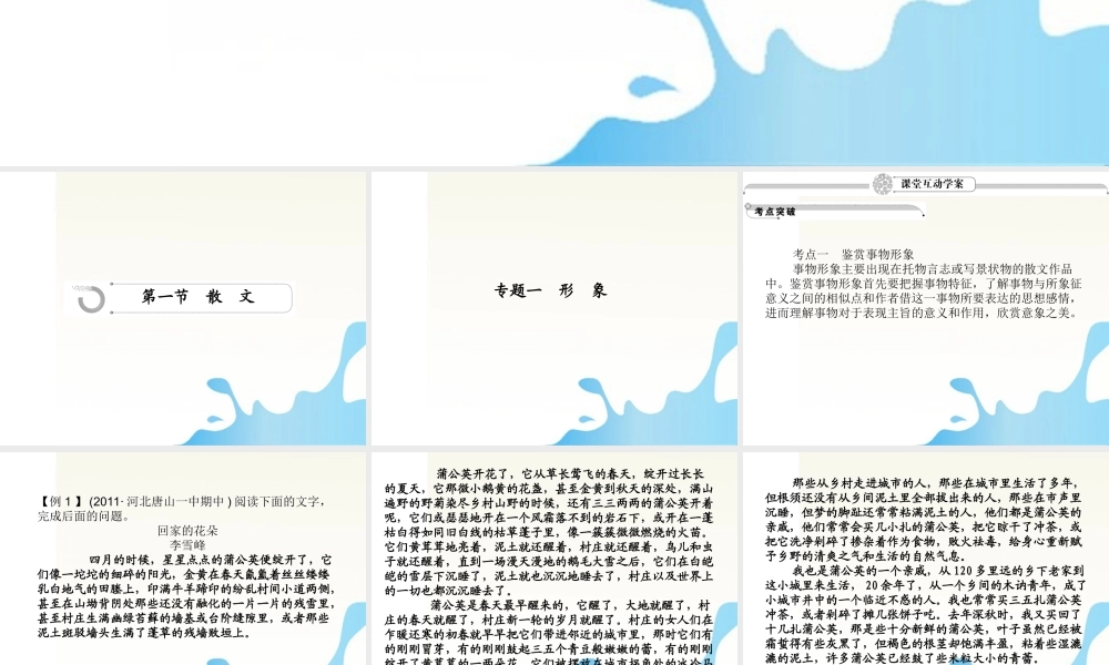 高中语文总复习 第七章 文学类文本阅读课件