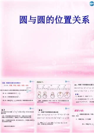 高中数学 223圆与圆的位置关系课件2课件 苏教版必修2 课件