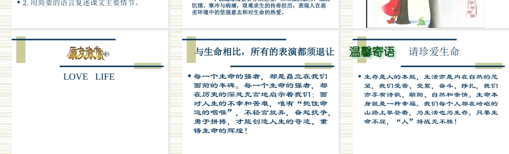 高中语文热爱生命课件4 粤教版 必修2 课件