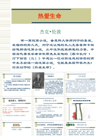 高中语文热爱生命课件4 粤教版 必修2 课件