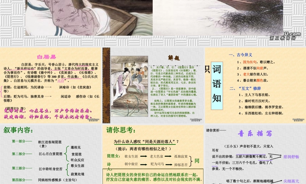 浙江省嘉兴市高二语文琵琶行教学课件 新人教版 课件