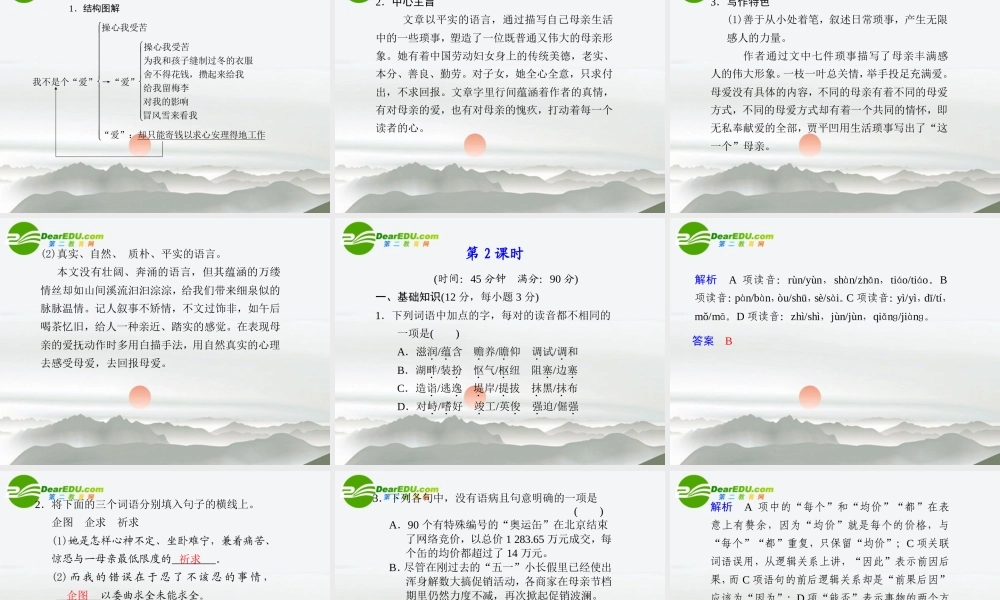 高中语文 第2课我不是个好儿子同步教学课件(2课时) 鲁人版必修3 课件