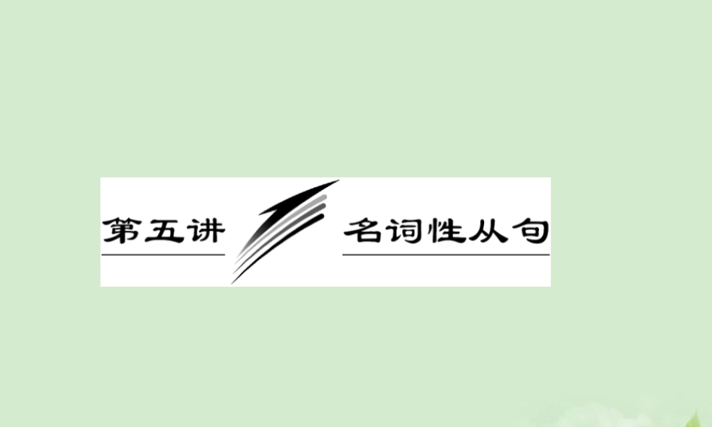 高考英语一轮复习 第五讲 名词性从句课件