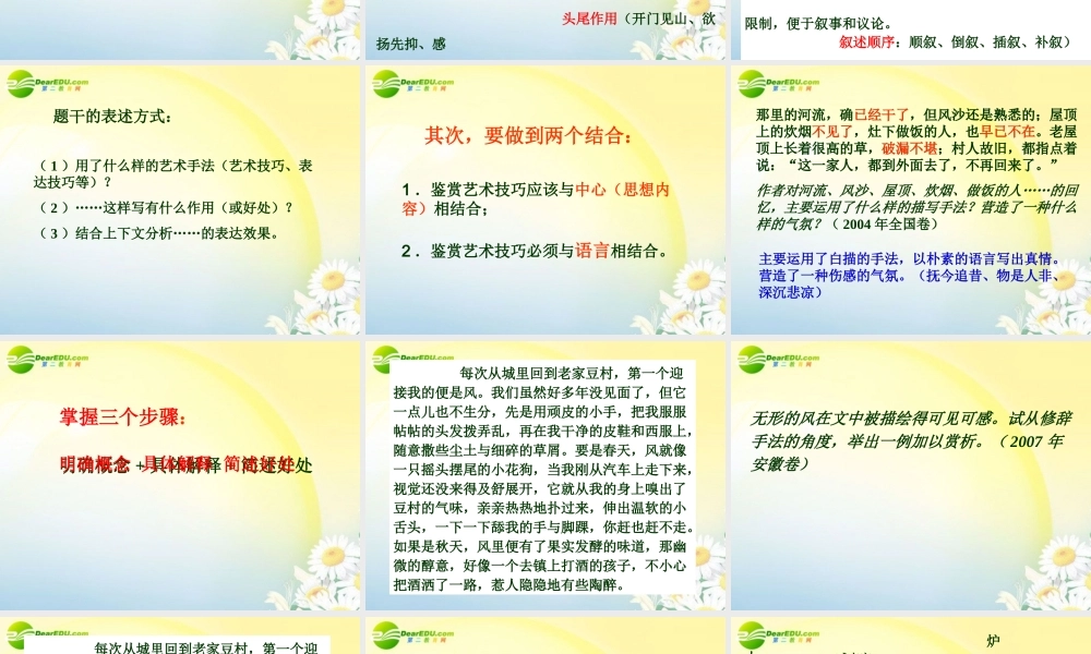 高考语文 现代文阅读表达技巧鉴赏复习课件 新人教版 课件