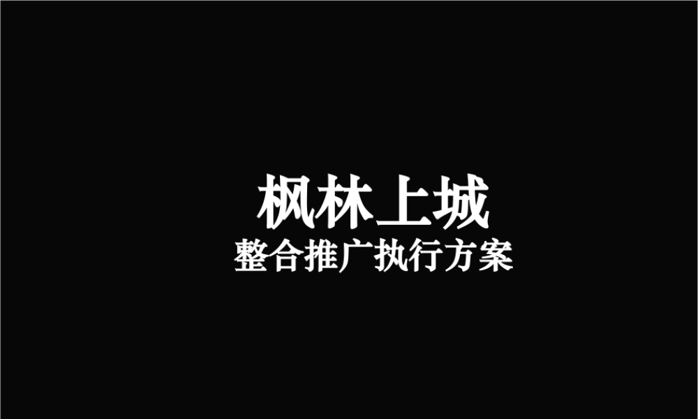 武汉光谷某高层项目推广策略执行案-枫林上城整合推广执行方案