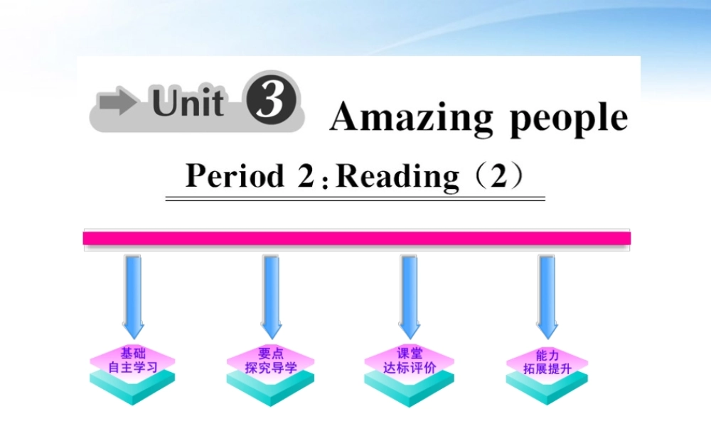 高中英语 Unit3(Amazing people)Period2课时讲练通课件 译林牛津版必修2 课件