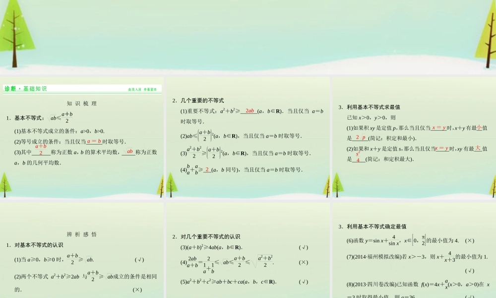 高考数学总复习 第4讲 基本不等式及其应用课件