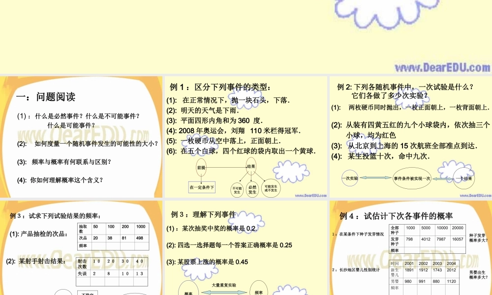 随机事件及其概率 高二数学概率全套课件 人教版 高二数学概率全套课件 人教版