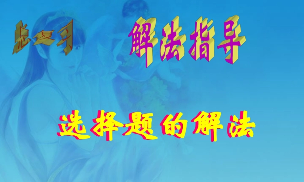 选择题解法 初三数学综合复习课件[整理十一套]人教版