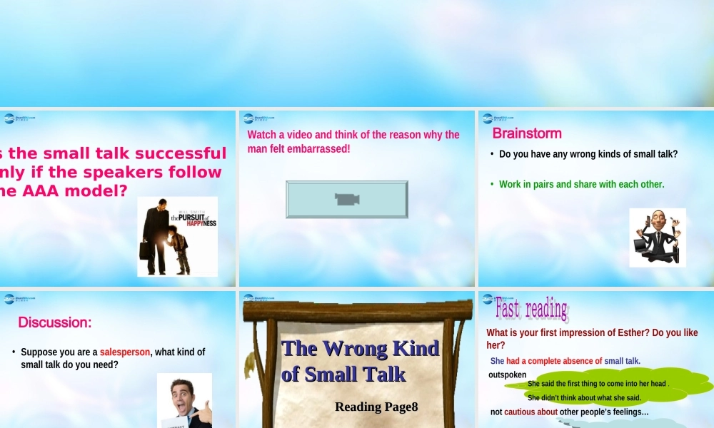 高中英语 Reading and vocabuary The wrong kind of small talk复习课件 外研版必修5 课件