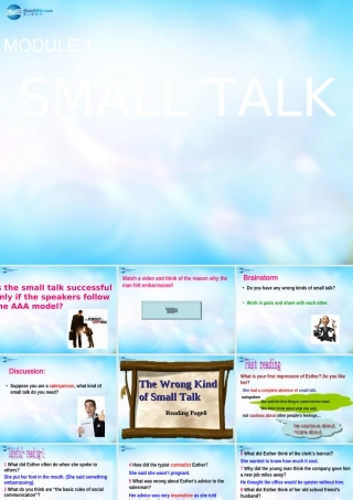 高中英语 Reading and vocabuary The wrong kind of small talk复习课件 外研版必修5 课件