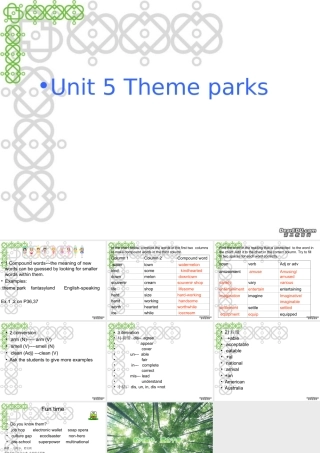 高一英语Uni 5 Theme parks课件 新课标 课件