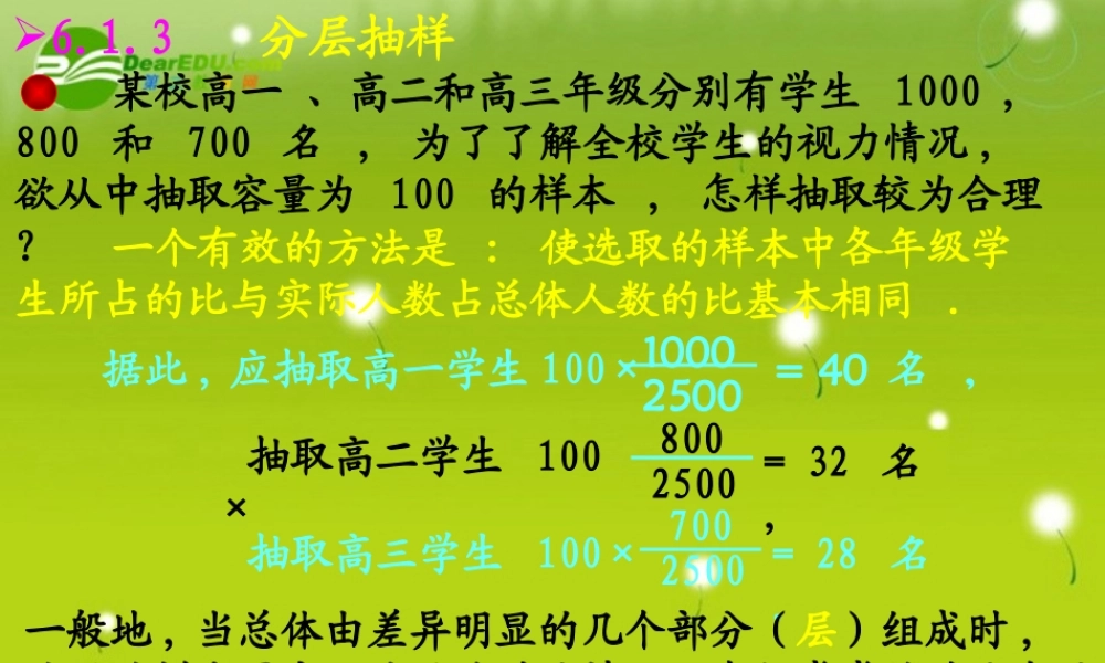 高中数学 213分层抽样课件 苏教版必修3 课件