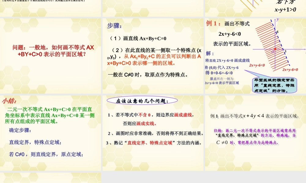 高中数学 41二元一次不等式(组)与平面区域(第一课时)课件 北师大版必修5 课件