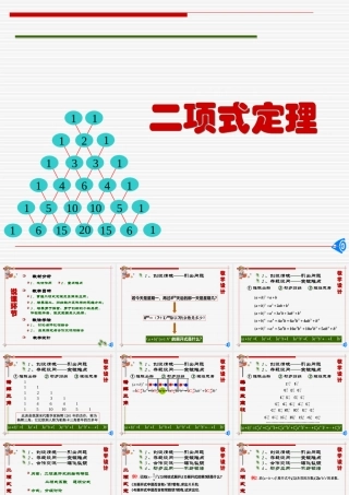青年数学教师优秀课观摩课课件 二项式定理 课件