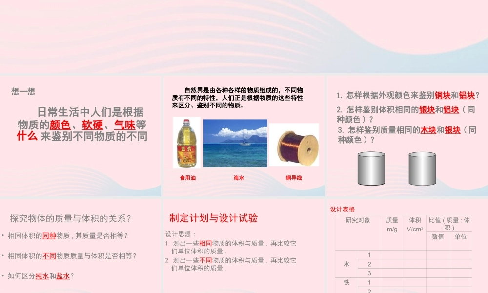 第3节 学生实验：探究——物质的密度课件1 八年级物理上册 2.3学生实验：探究---物质的密度复习课件+素材 (新版)北师大版 八年级物理上册 2.3学生实验：探究---物质的密度复习课件+素材 (新版)北师大版-2