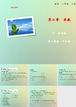 秋八年级数学上册 第2章 实数 2 平方根 第2课时 平方根课件 (新版)北师大版 课件