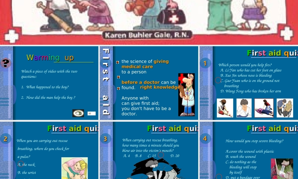 高中英语必修5Unit5 First aid--warming up1ppt 课件