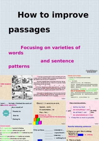 高三英语写作中词汇与句型表达的多样 新课标 人教版 课件