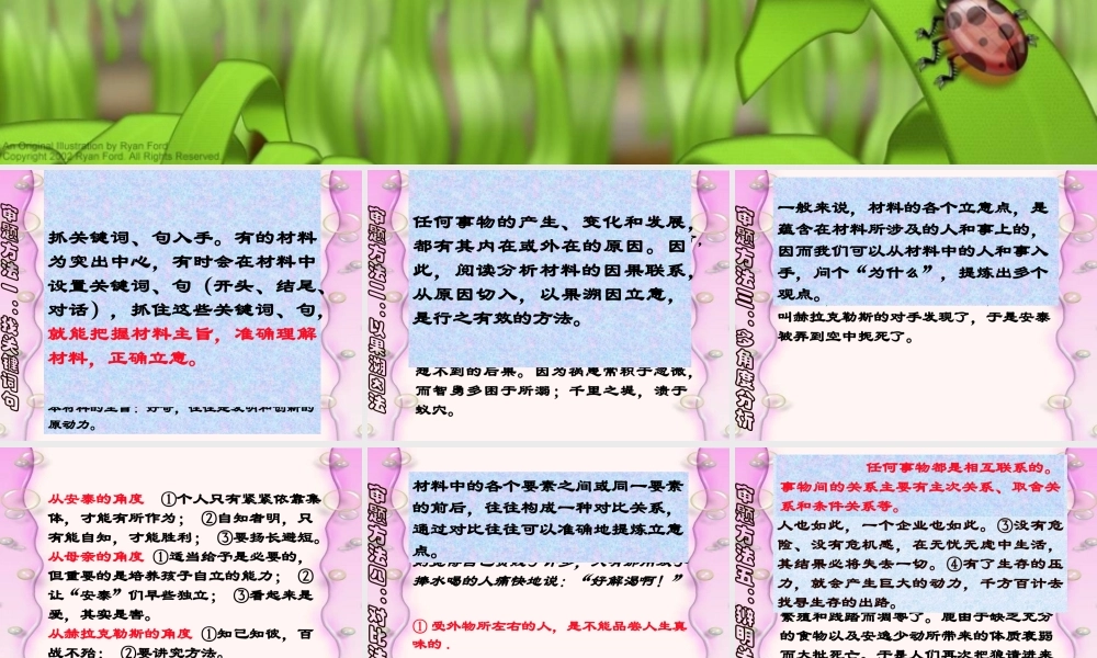 高考语文作文辅导 新材料作文审题立意课件 新人教版 课件