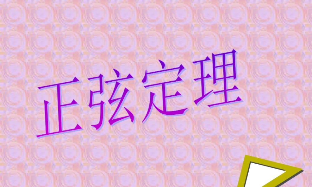 浙教版高一数学正弦定理多媒体课件1 课件