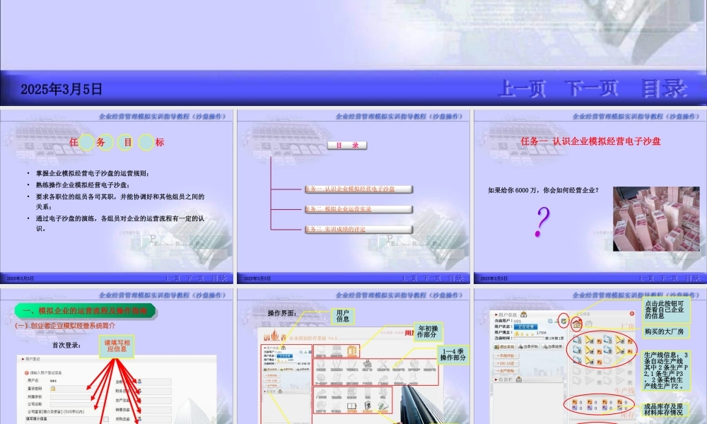 企业模拟经营电子沙盘