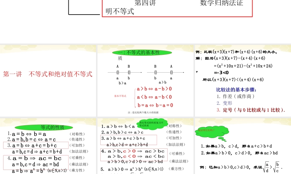 高中数学(不等式和绝对值不等式)课件7 新人教A版选修4-5 课件