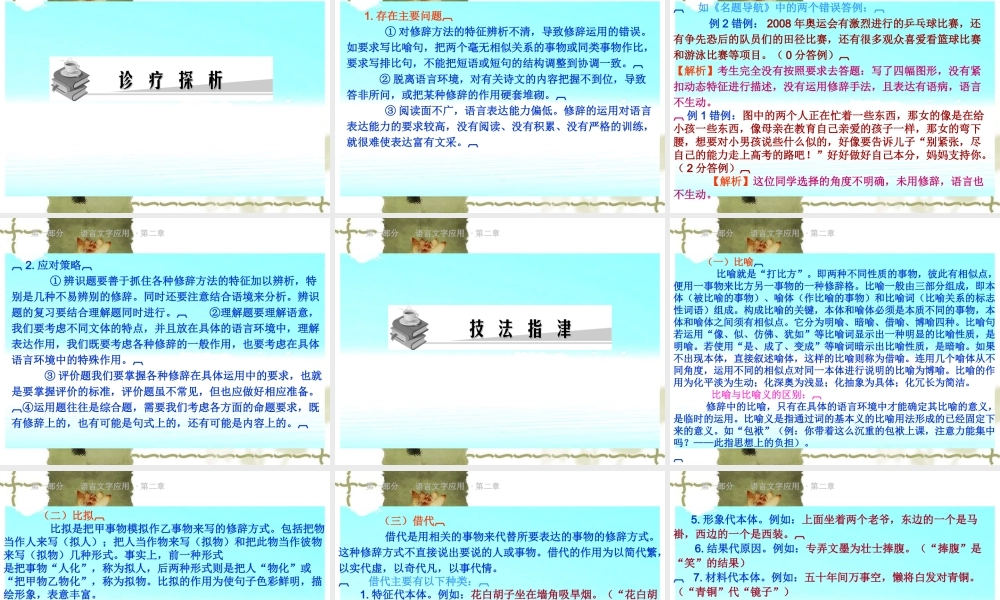 高考语文总复习精品课件：正确运用常见的修辞方法(共52张精美ppt) 课件