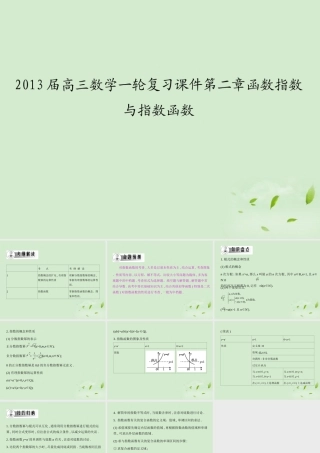 高三数学一轮复习 第二章函数指数与指数函数课件 文 课件