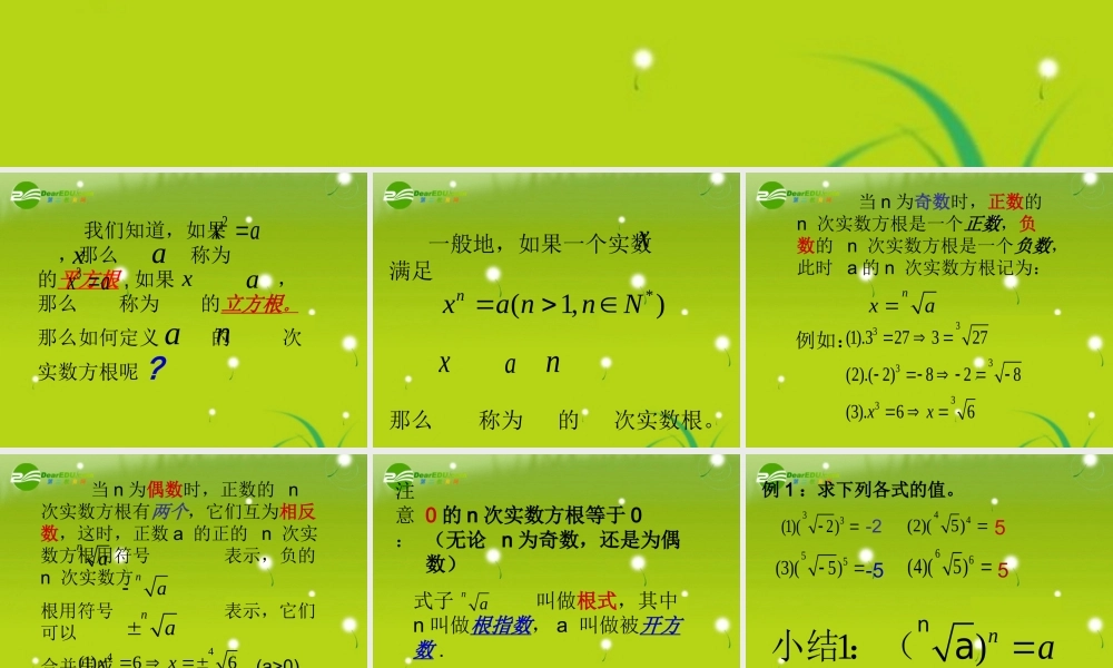 高中数学 第二章22-1根式课件 苏教版必修1 课件