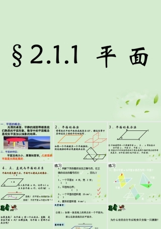 湖南省桃江四中高一数学(211平面)课件